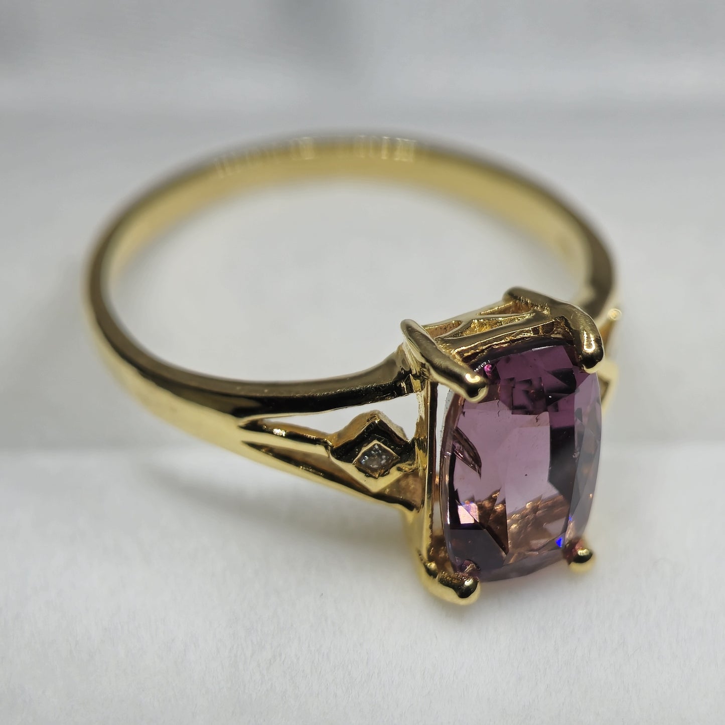 2.59ct Natural Pink Spinel with Diamonds in 18K Yellow Gold Ladies Ring