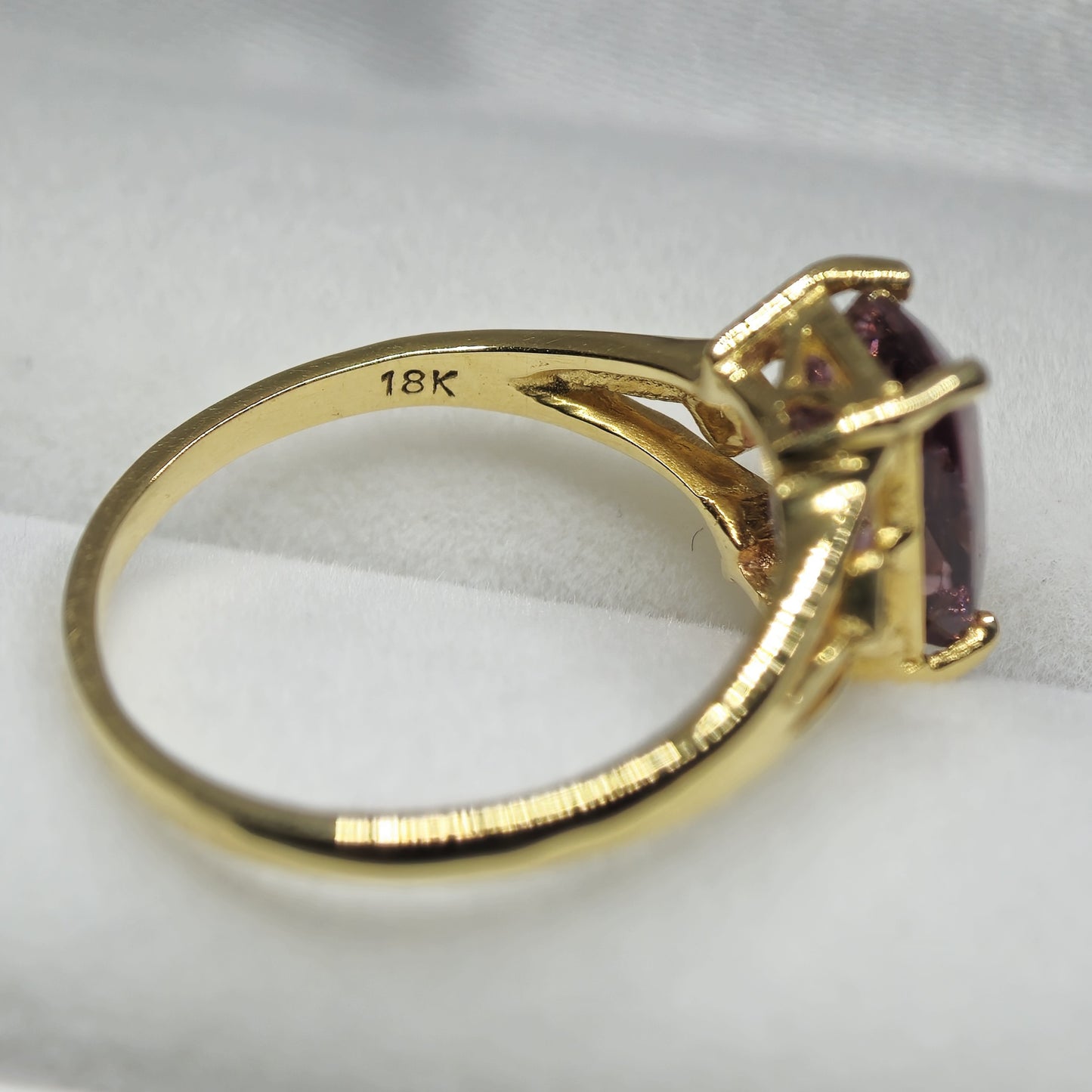 2.59ct Natural Pink Spinel with Diamonds in 18K Yellow Gold Ladies Ring